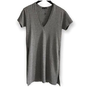 Zara Split Hem V-Neck Short Sleeve Tunic
